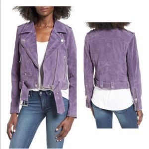 BLANKNYC purple suede moto jacket